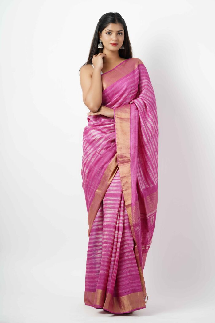 Shibori Tussar Silk saree