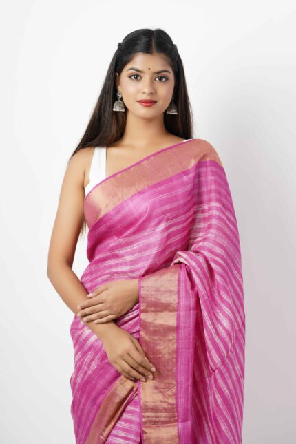 Shibori Tussar Silk saree