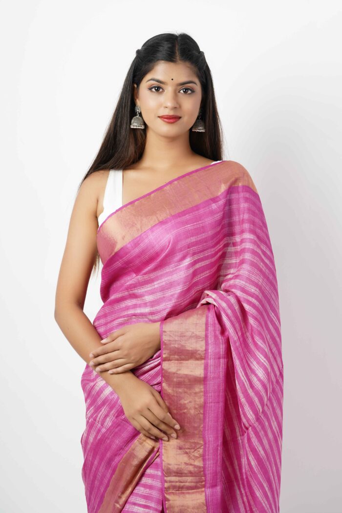 Shibori Tussar Silk saree